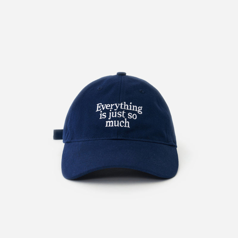 Navy Artless Everything Is Just So Much organic dad cap, front view