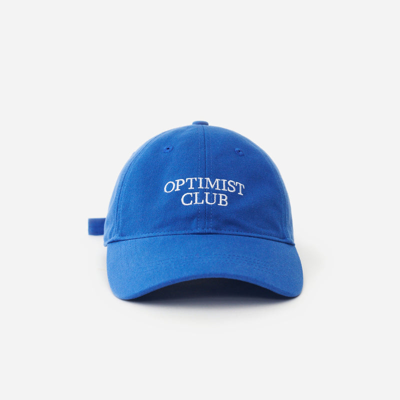 Blue Artless Optimist Club organic dad cap, front view