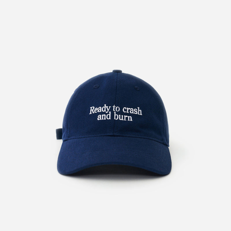 Navy Artless Ready To Crash And Burn organic dad cap, front view