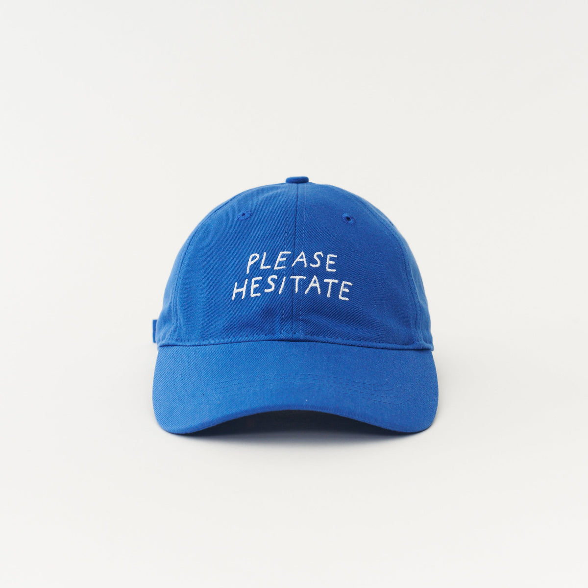 Blue Artless Please Hesitate organic dad cap, unstructured 6-panel GOTS organic cotton