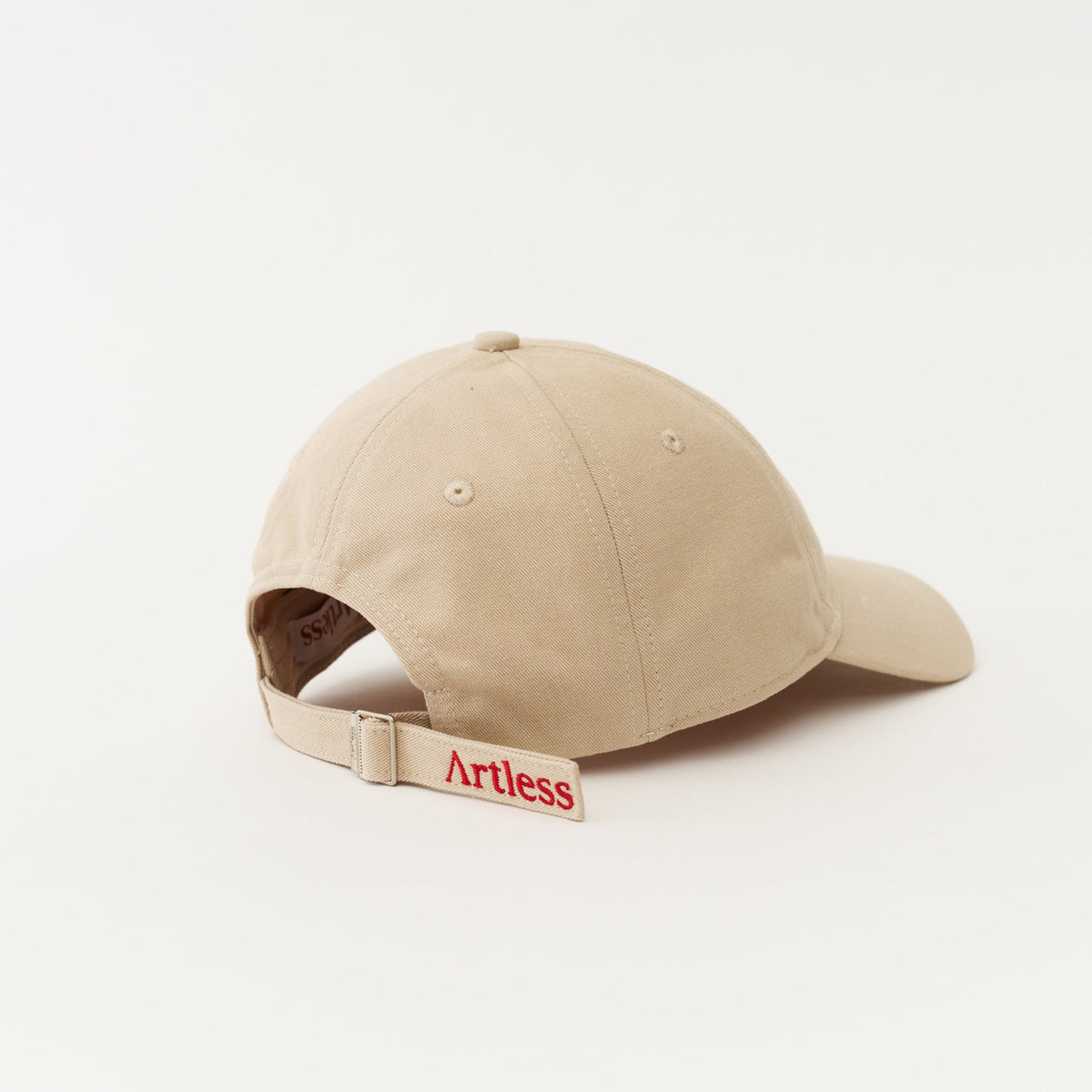Sand Artless You Barely Live Once organic dad cap with red embroidery, unstructured 6-panel GOTS organic cotton