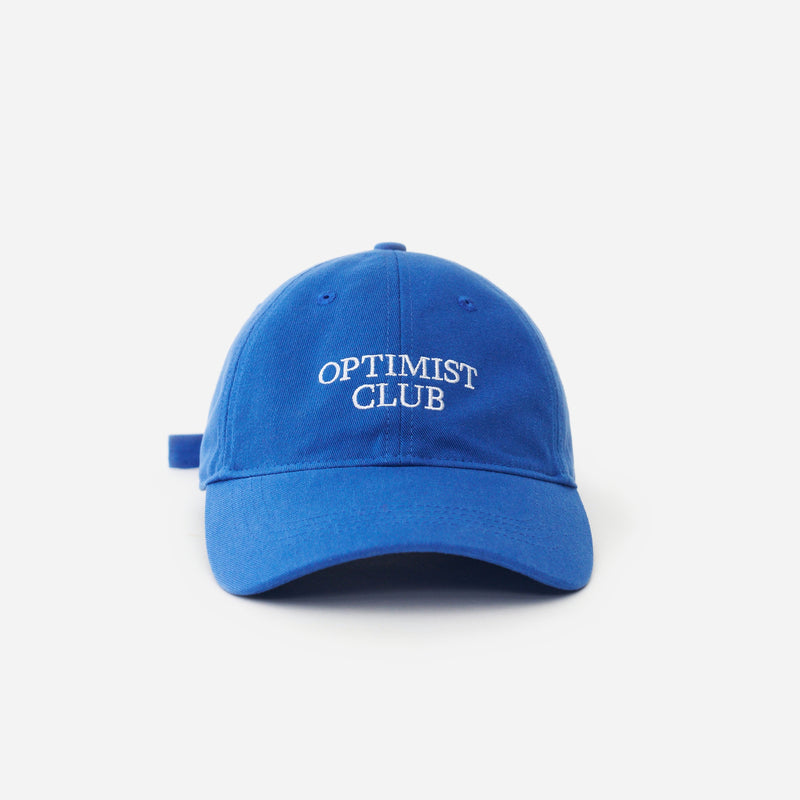 Blue Artless Optimist Club organic cotton dad cap, front view