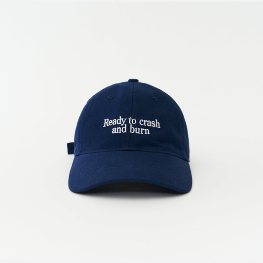 Navy Artless Ready To Crash And Burn organic dad cap, front view
