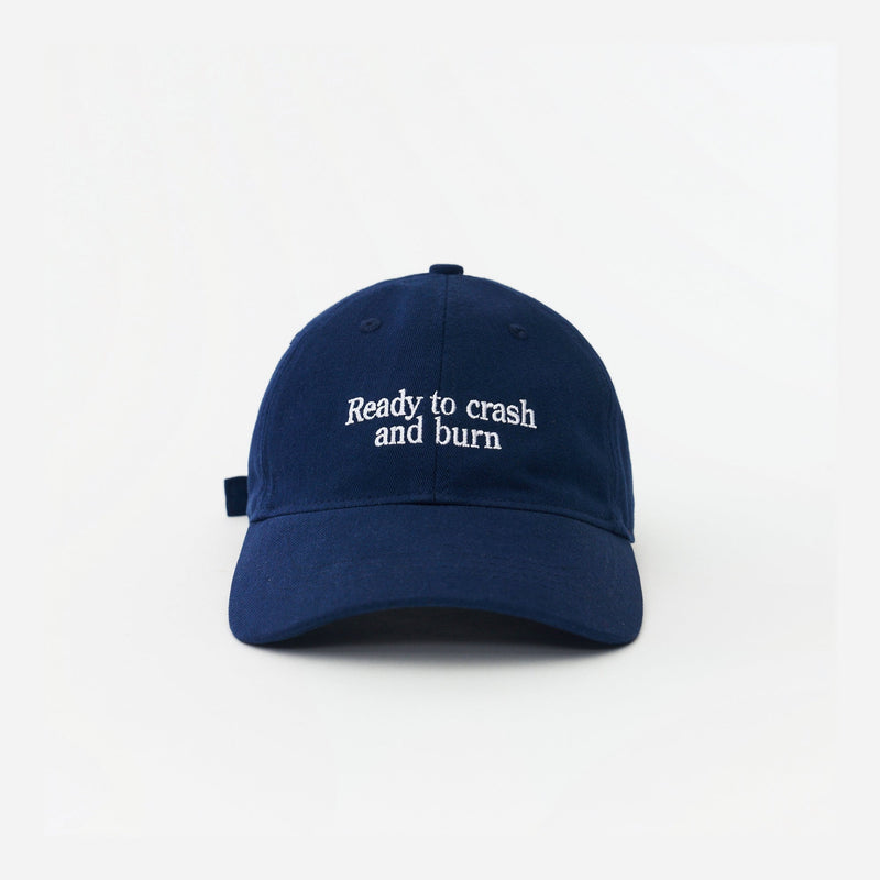 Navy Artless Ready To Crash And Burn organic cotton dad cap, front view