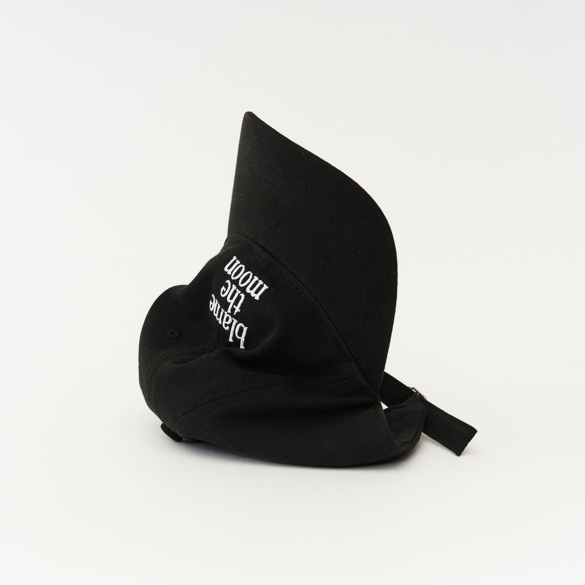 Black Artless blame the moon organic dad cap, unstructured 6-panel GOTS organic cotton