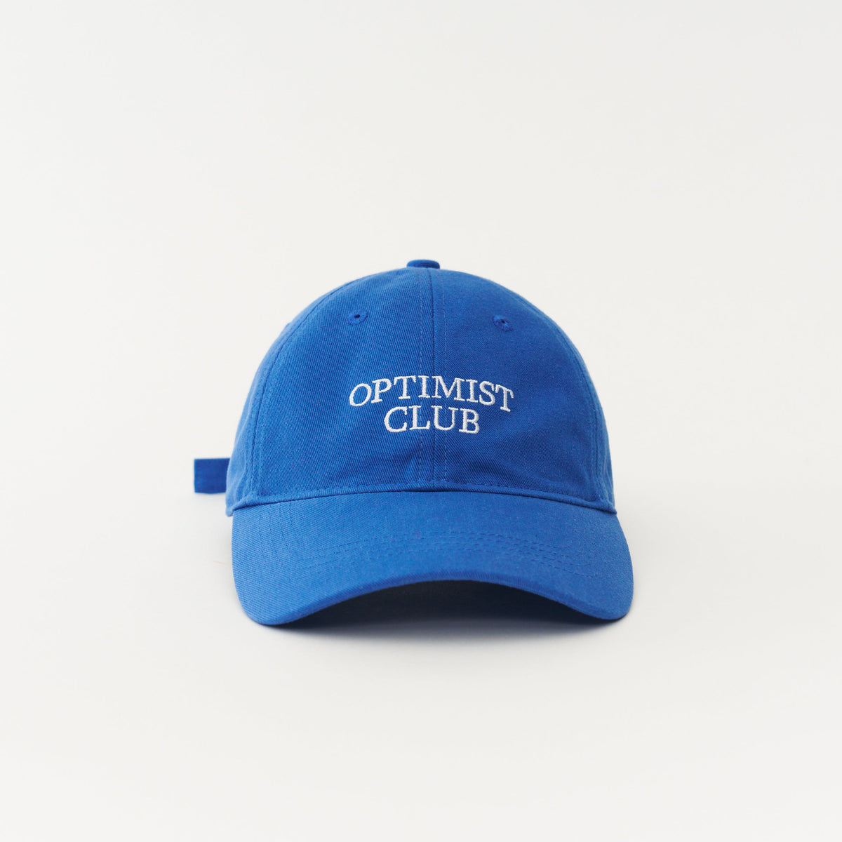 Blue Artless Optimist Club organic dad cap, unstructured 6-panel GOTS organic cotton