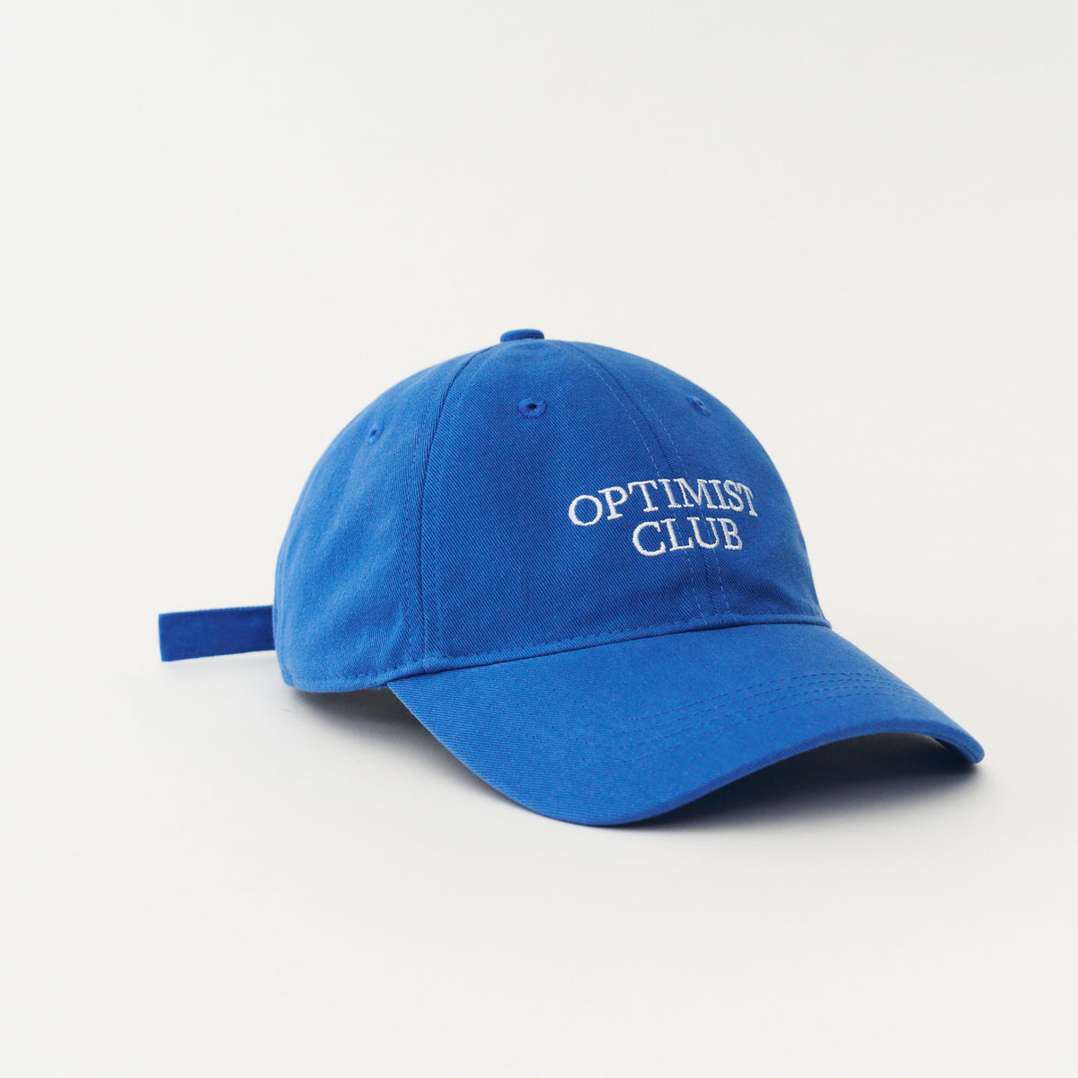 Blue Artless Optimist Club organic dad cap, unstructured 6-panel GOTS organic cotton