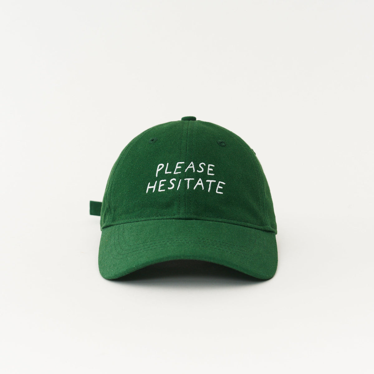 Green Artless Please Hesitate organic dad cap, unstructured 6-panel GOTS organic cotton