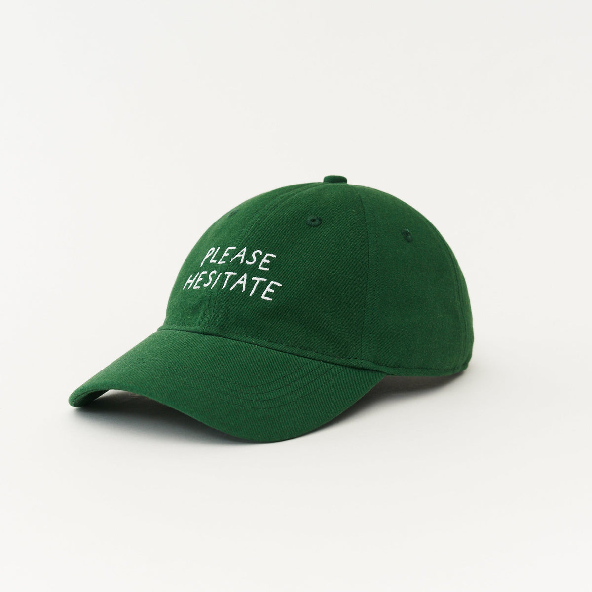 Green Artless Please Hesitate organic dad cap, unstructured 6-panel GOTS organic cotton