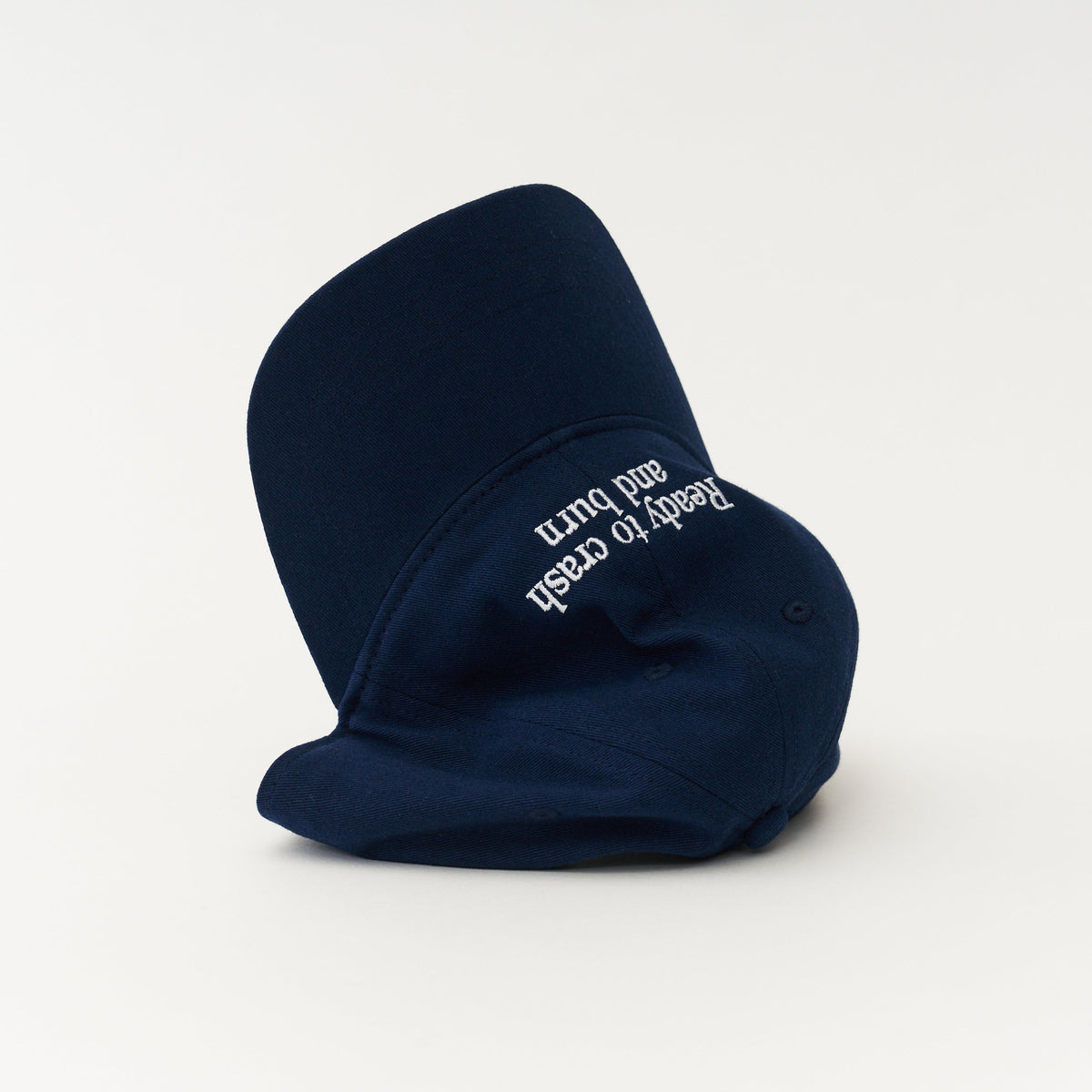 Navy Artless Ready to crash and burn organic dad cap, unstructured 6-panel GOTS organic cotton
