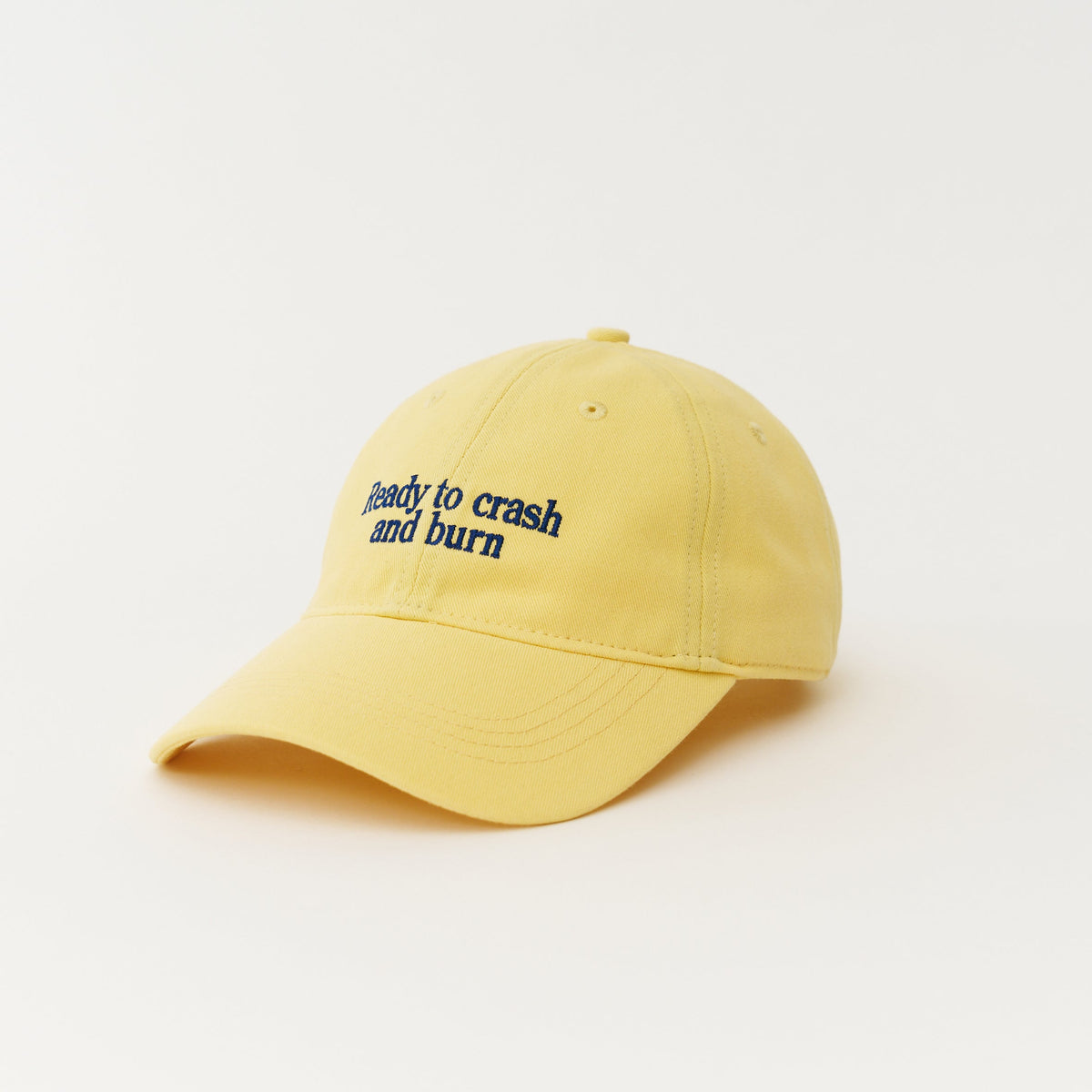 Butter yellow Artless Ready to crash and burn organic dad cap, unstructured 6-panel GOTS organic cotton