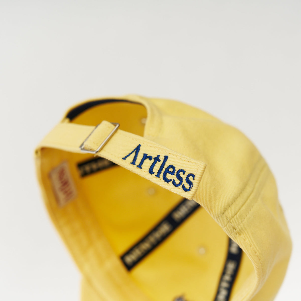 Butter yellow Artless Ready to crash and burn organic dad cap, front view, unstructured 6-panel GOTS organic cotton