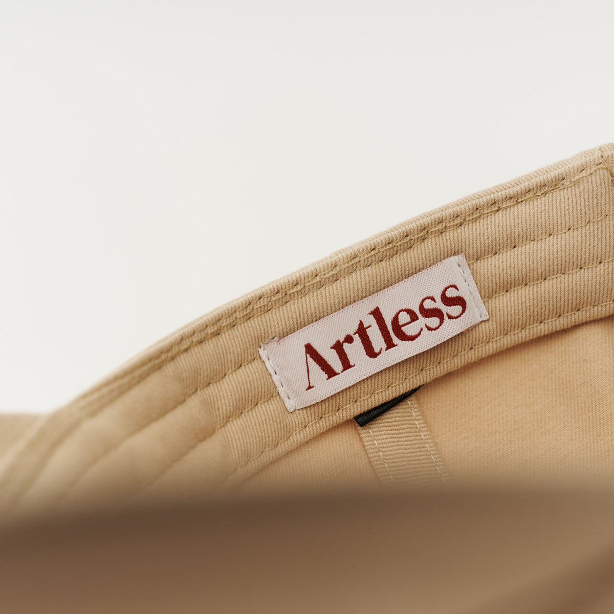 Sand Artless You Barely Live Once organic dad cap with red embroidery, unstructured 6-panel GOTS organic cotton